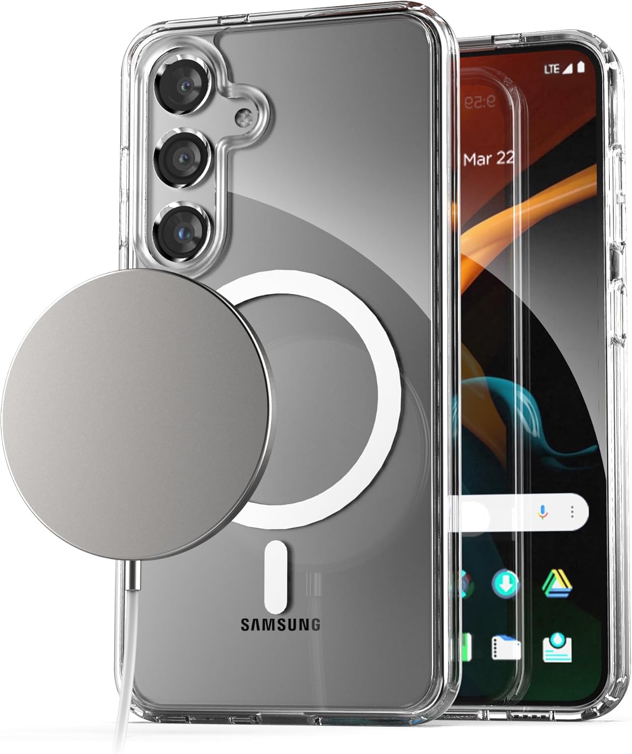 Funda magnética con cargador inalámbrico que protege y potencia tu S24 Plus.