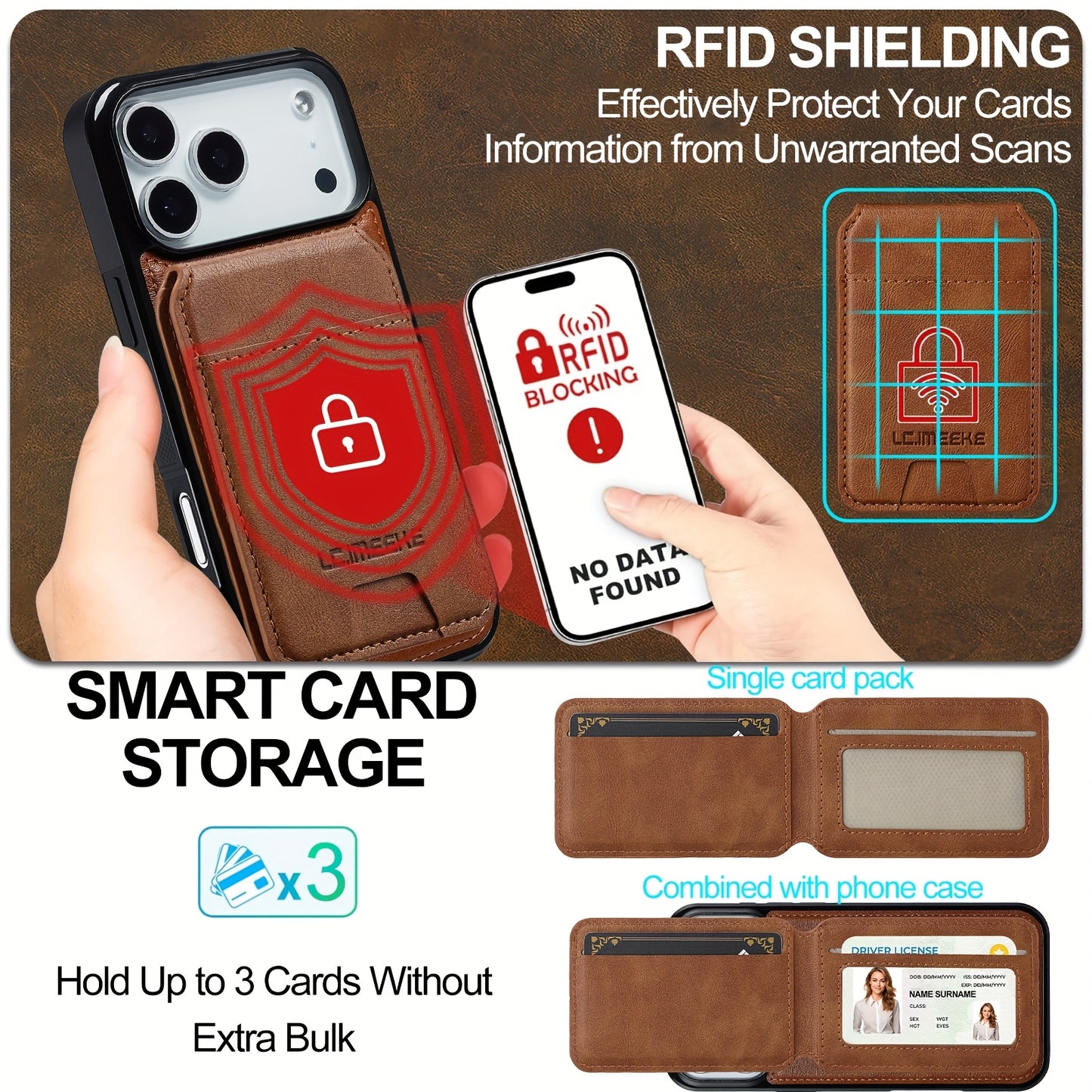 Funda Cartera Magnética de Piel Sintética para iPhone — Protección, Estilo y Funcionalidad