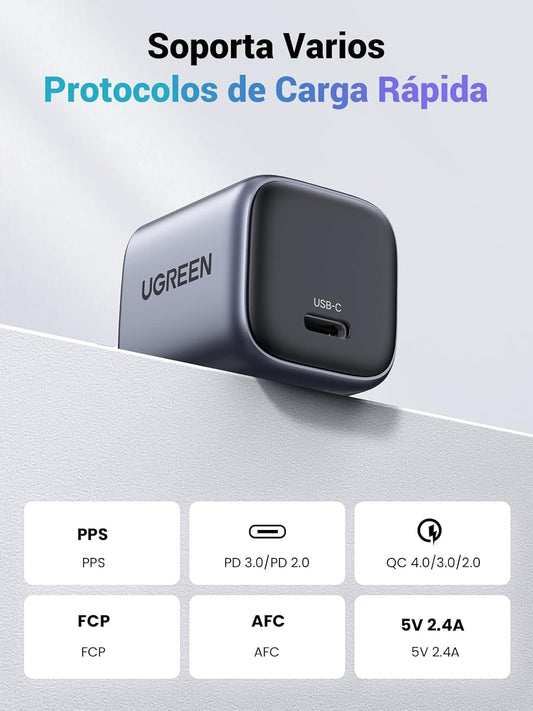 UGREEN Nexode 30W Mini Cargador USB-C GaN