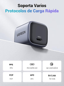 UGREEN Nexode 30W Mini Cargador USB-C GaN