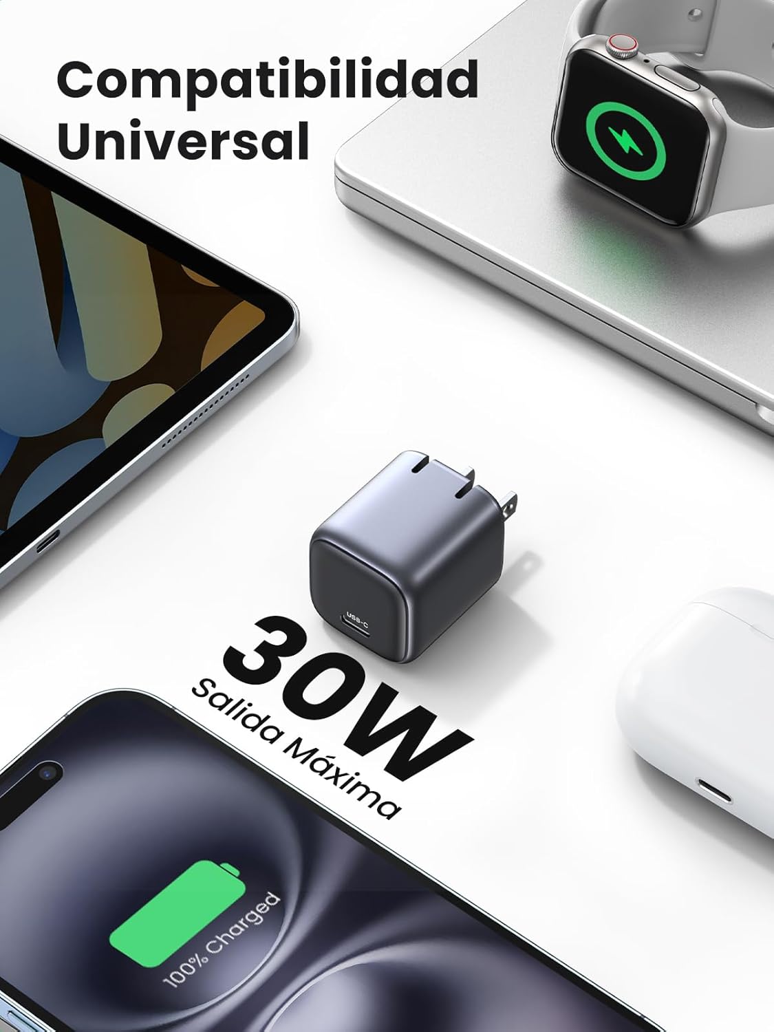 UGREEN Nexode 30W Mini Cargador USB-C GaN