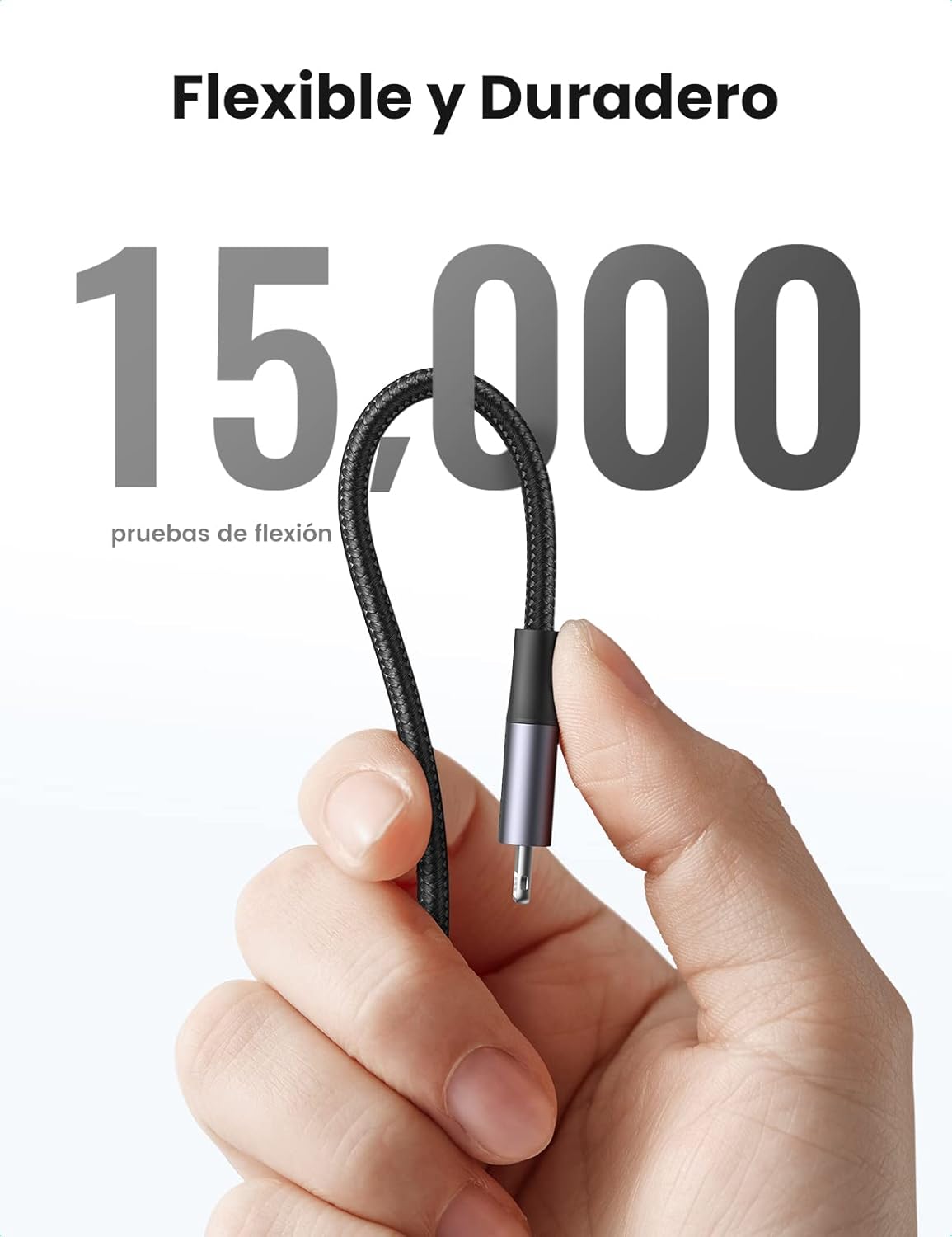 UGREEN Cable USB-C a Lightning ( IPHONE) 1M – Nylon Trenzado, Certificado MFi