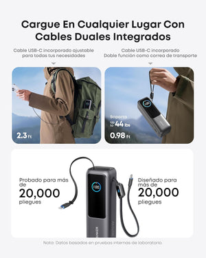 Anker Power Bank para Laptop, iPhone 17/16/15, MacBook, Samsung y más