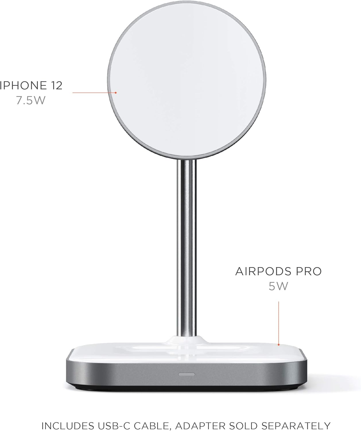 cargador inalámbrico con soporte para audífonos