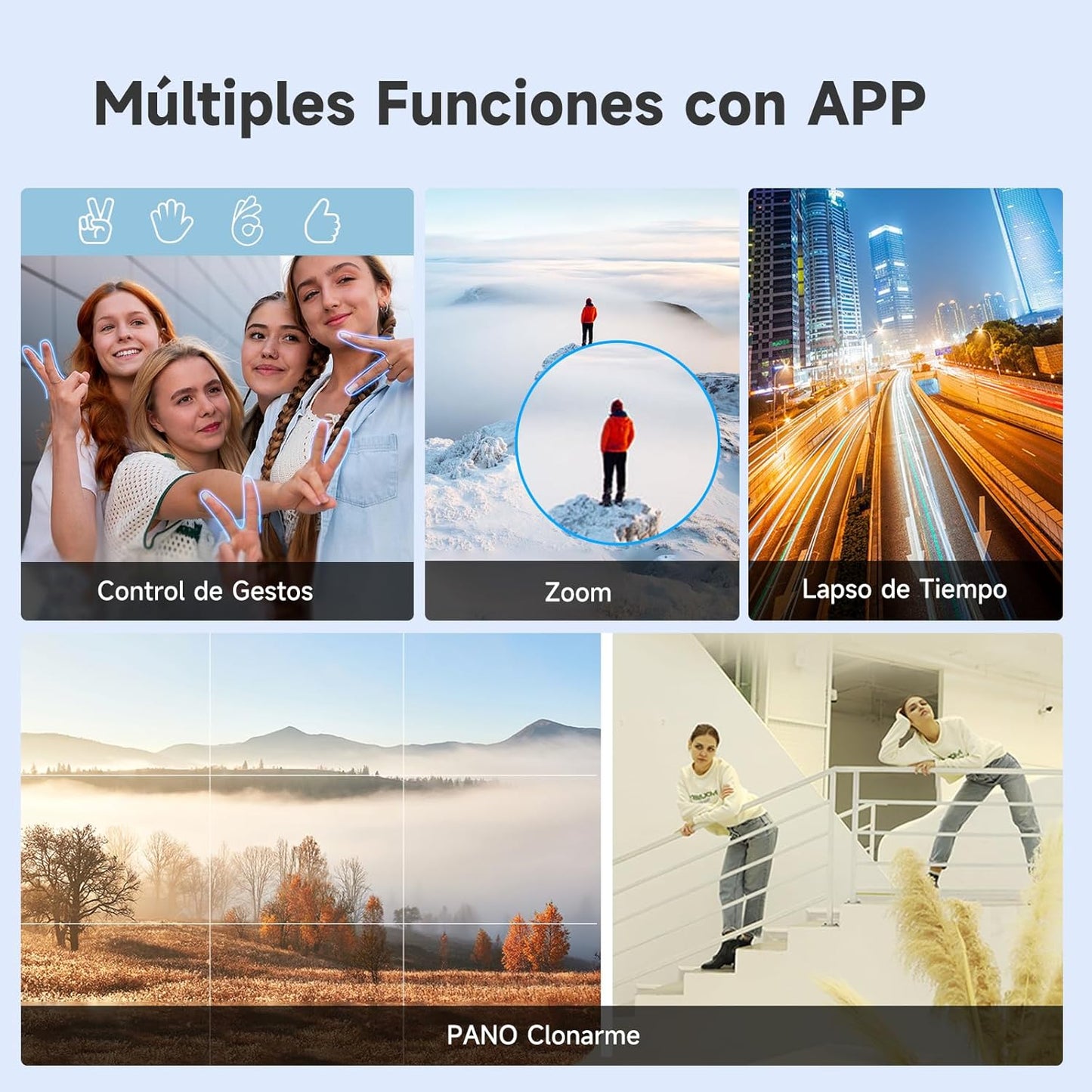 XNEN Estabilizador para Celular 3 Ejes Pro, Cardán Seguimiento de IA con RC Desmontable, Estabilizador Inteligente Plegable Portátil para Android Y iPhone
