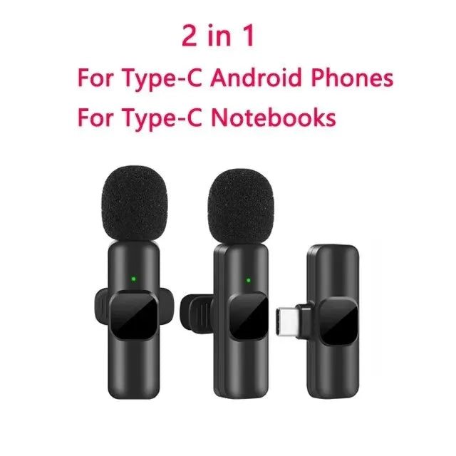 Micrófono Lavalier Inalámbrico Mini para iPhone/Android