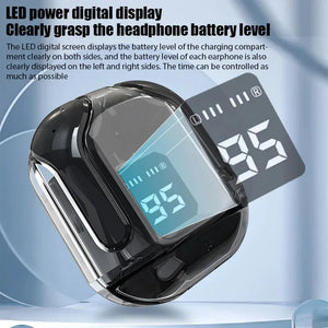 T6 tws Bluetooth Wireless Headset 5.0 ENC Headphones LED Power Digital Display Stereo Sound Earphones for all smartphone