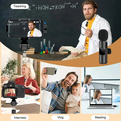 Micrófono Lavalier Inalámbrico Mini para iPhone/Android