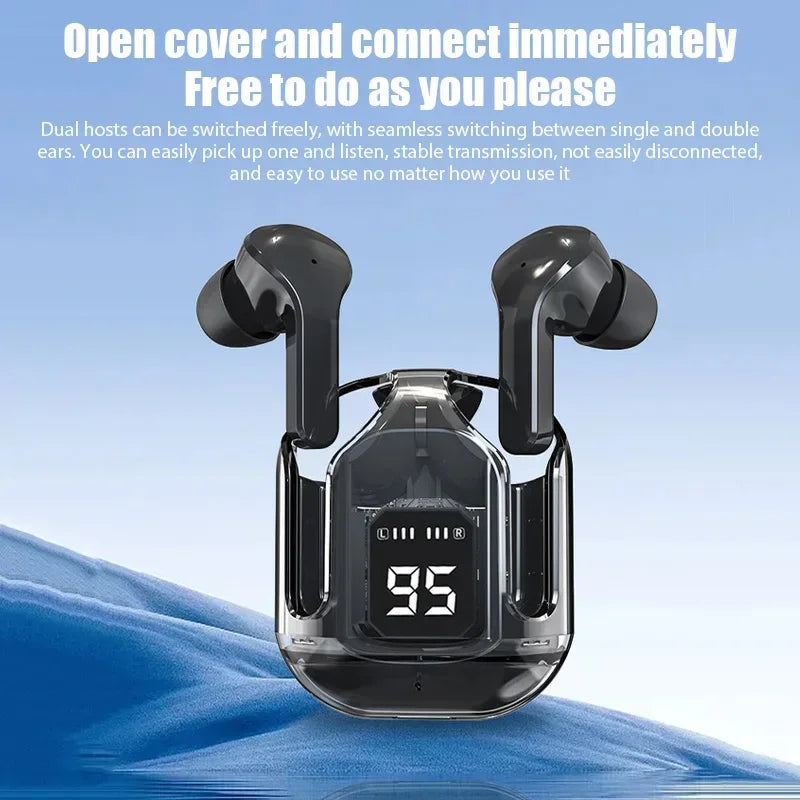 T6 tws Bluetooth Wireless Headset 5.0 ENC Headphones LED Power Digital Display Stereo Sound Earphones for all smartphone