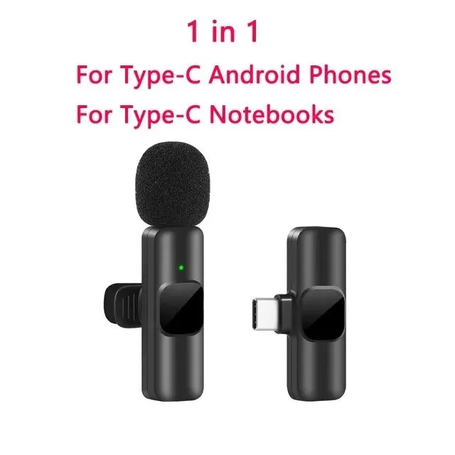 Micrófono Lavalier Inalámbrico Mini para iPhone/Android