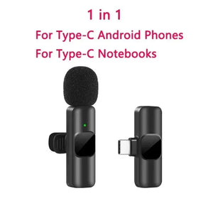 Micrófono Lavalier Inalámbrico Mini para iPhone/Android