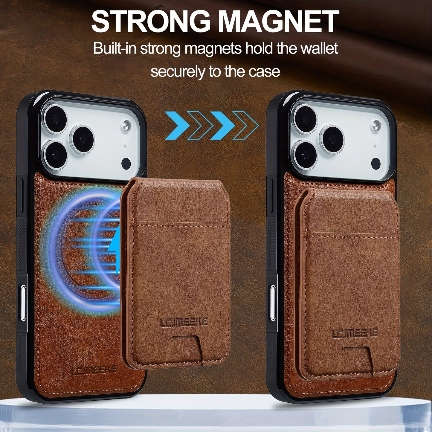 Funda Cartera Magnética de Piel Sintética para iPhone — Protección, Estilo y Funcionalidad