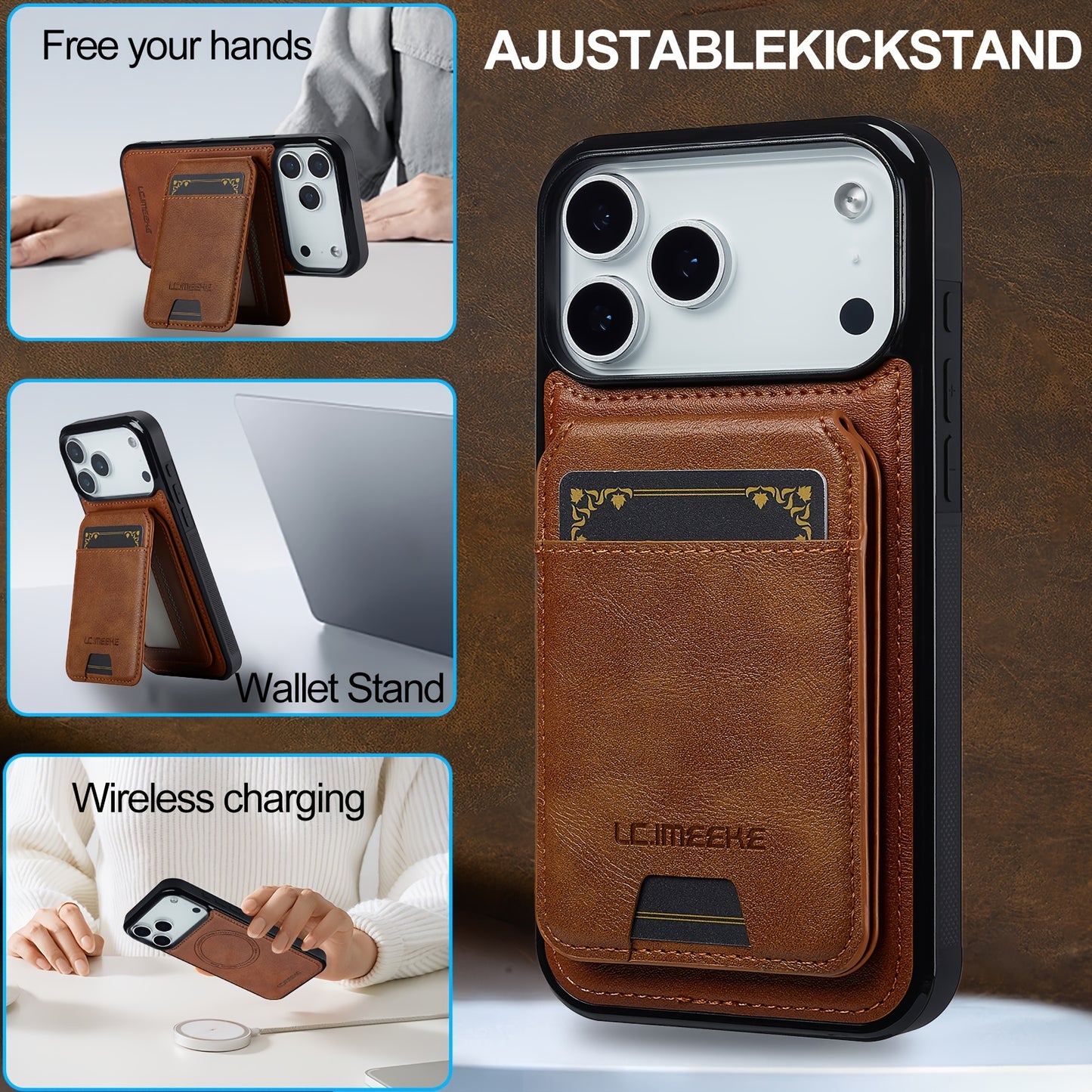 Funda Cartera Magnética de Piel Sintética para iPhone — Protección, Estilo y Funcionalidad