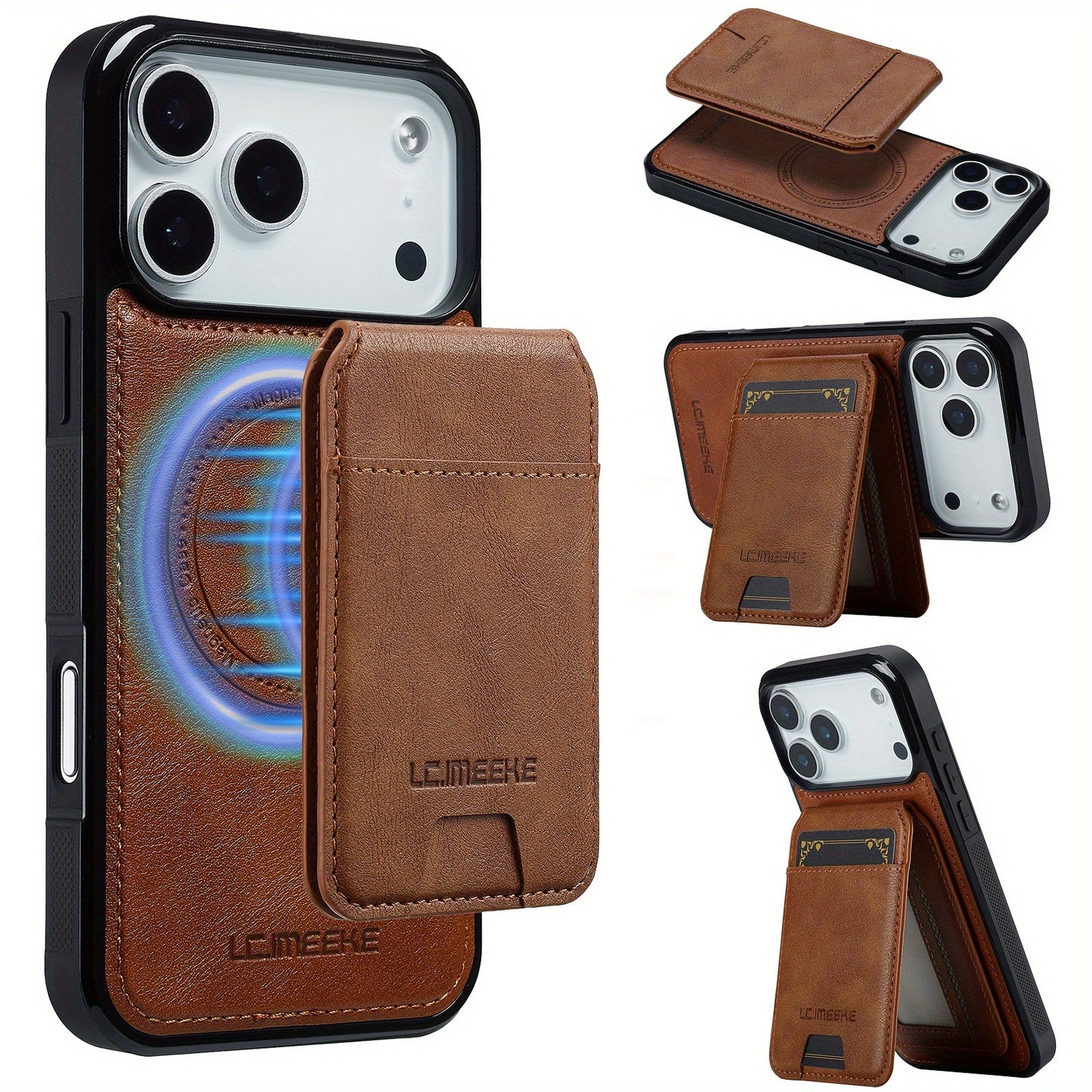 Funda Cartera Magnética de Piel Sintética para iPhone — Protección, Estilo y Funcionalidad