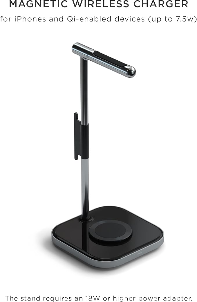 cargador inalámbrico con soporte para audífonos